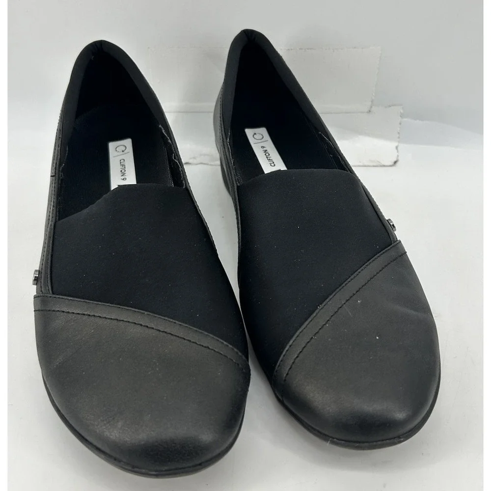 Revere Naples Stretch Loafer Onyx Black Leather (New Inserts) Womens Size 9M